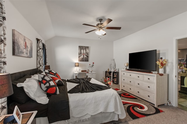 1703 Ratama Dr, Princeton, TX 75407 - carpeted bedroom featuring vaulted ceiling and ceiling fan