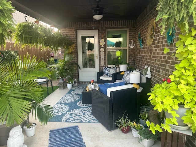 1703 Ratama Dr, Princeton, TX 75407 - view of patio / terrace featuring a ceiling fan and outdoor lounge area