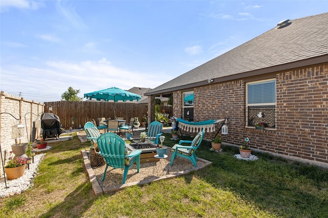 1703 Ratama Dr, Princeton, TX 75407 - view of yard with a fire pit and a patio