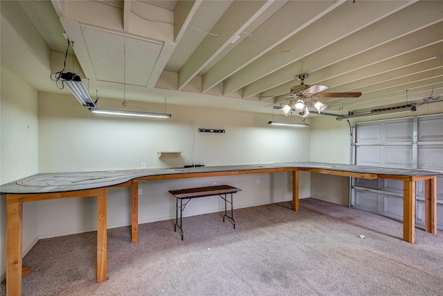 below grade area with carpet floors