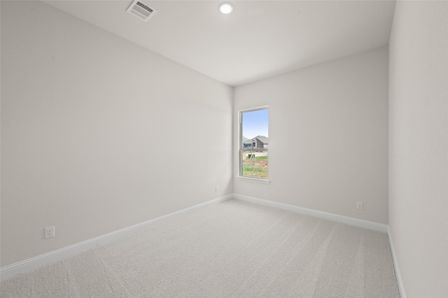 2413 Rams Horn, Waxahachie, TX 75167 - spare room with baseboards, visible vents, light carpet, and recessed lighting