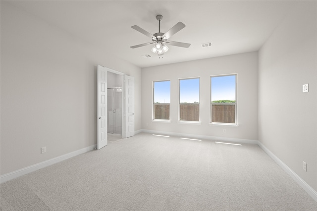 2413 Rams Horn, Waxahachie, TX 75167 - unfurnished bedroom with a ceiling fan, visible vents, light colored carpet, and baseboards