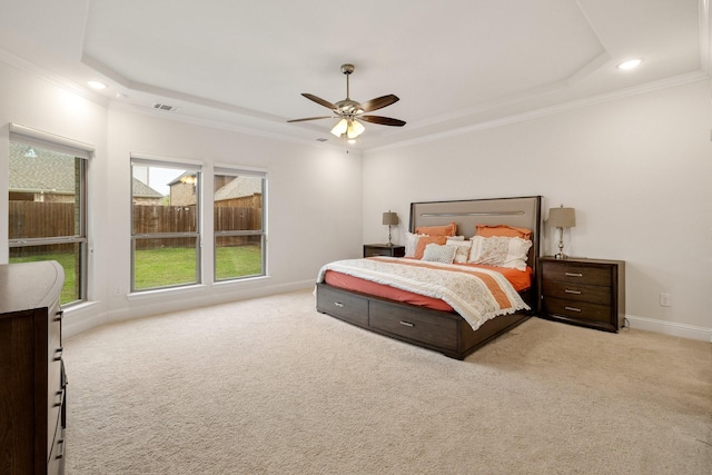 14662 Gentle Breeze Rd, Frisco, TX 75035 - bedroom with a raised ceiling, carpet flooring, baseboards, and ornamental molding