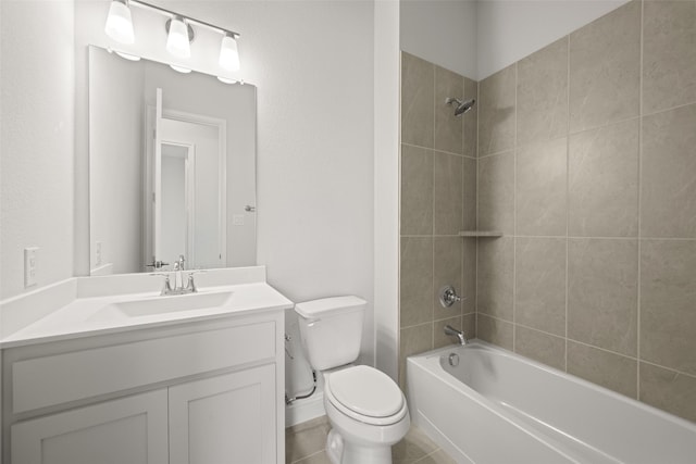 2297 High Plain Ln, Waxahachie, TX 75167 - bathroom featuring toilet, vanity, and shower / washtub combination