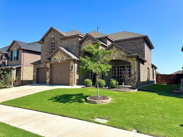 1304 Needle Cactus Dr, Fort Worth, TX 76177 - view of front of property with driveway, stone siding, brick siding, and an attached garage