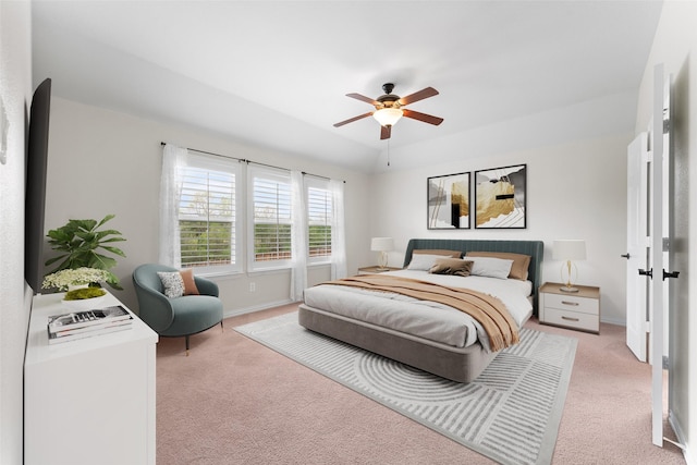 109 Joplin Dr, Mckinney, TX 75071 - bedroom with baseboards, a ceiling fan, and light colored carpet