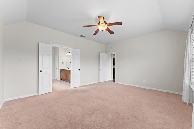 109 Joplin Dr, Mckinney, TX 75071 - unfurnished bedroom with visible vents, light colored carpet, and vaulted ceiling
