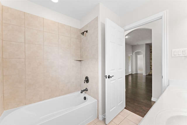 109 Joplin Dr, Mckinney, TX 75071 - bathroom featuring tile patterned floors, tub / shower combination, and a sink