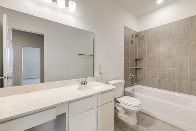 4050 Bedford Dr, Crandall, TX 75114 - bathroom with toilet, shower / bathtub combination, and vanity