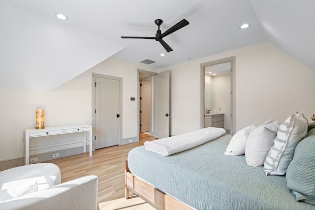 7158 Pasadena Ave, Dallas, TX 75214 - living area with attic access, light wood-style floors, ceiling fan, recessed lighting, and baseboards