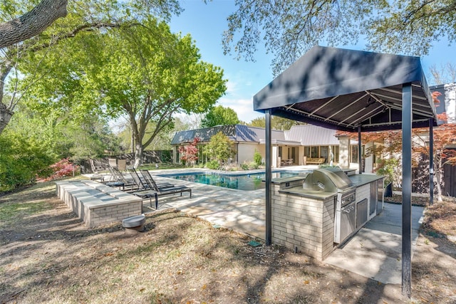 10989 Crooked Creek Dr, Dallas, TX 75229 - swimming pool featuring area for grilling, a patio area, and grilling area