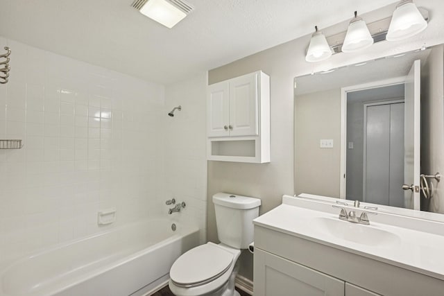 716 Meadow Mead Dr, Allen, TX 75002 - bathroom featuring toilet, vanity, and washtub / shower combination