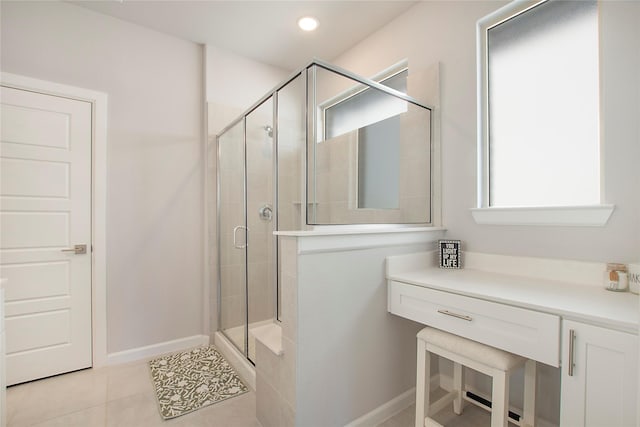 3908 Rochelle St, Celina, TX 75009 - full bath featuring a stall shower and tile patterned floors