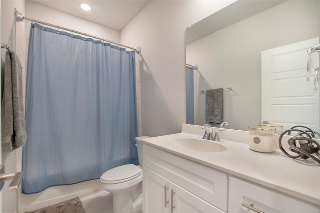 3908 Rochelle St, Celina, TX 75009 - bathroom with vanity, shower / bathtub combination with curtain, and recessed lighting