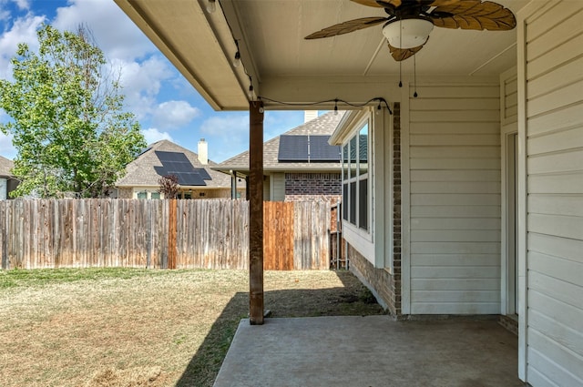 1664 Laramie Ln, Burleson, TX 76028 - view of patio featuring fence and a ceiling fan