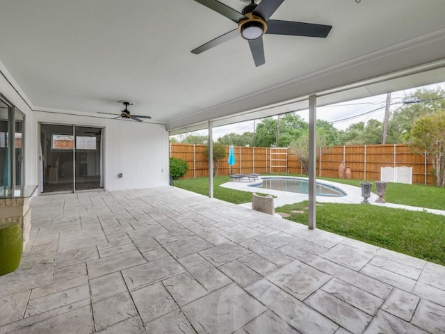 3124 Merrell Rd, Dallas, TX 75229 - view of patio with ceiling fan