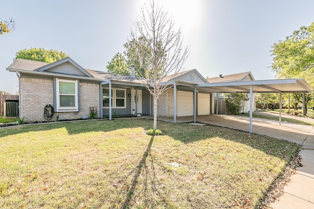 7820 Prairie Dr, Watauga, TX 76148 - single story home featuring a garage, brick siding, concrete driveway, and a carport