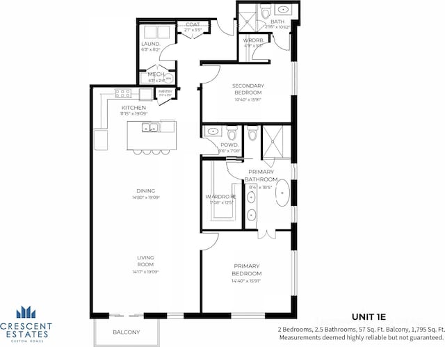 3601 Routh St Unit 1E, Dallas, TX 75219 - floor plan / room layout