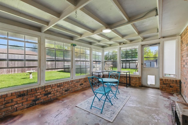 112 Charles St, Desoto, TX 75115 - sunroom / solarium with beamed ceiling, a wealth of natural light, and coffered ceiling