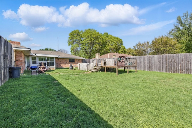 112 Charles St, Desoto, TX 75115 - view of yard with a fenced backyard and a deck