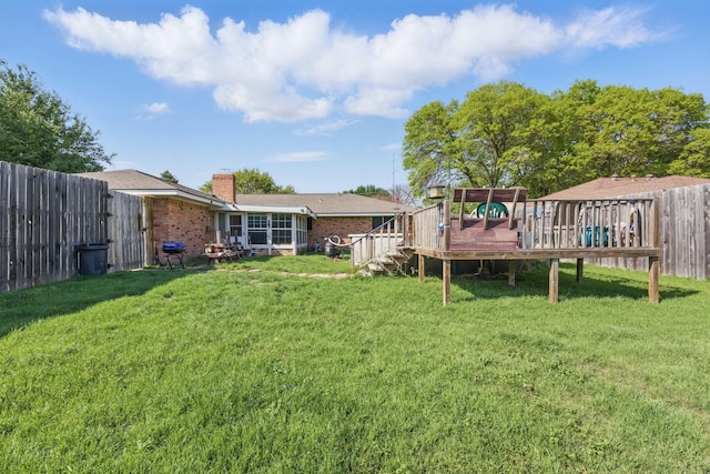 112 Charles St, Desoto, TX 75115 - view of yard featuring a fenced backyard and a deck