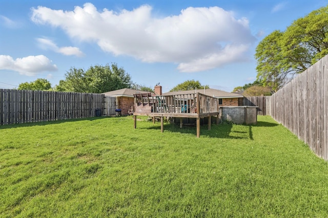 112 Charles St, Desoto, TX 75115 - view of yard with a fenced backyard and a deck