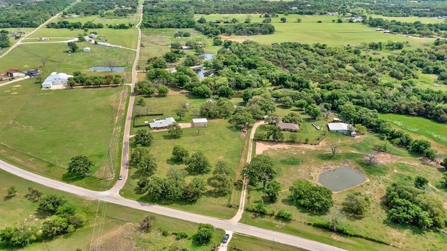 drone / aerial view with a rural view