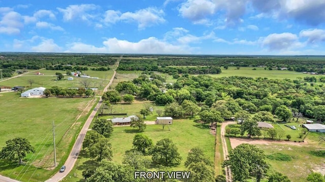 aerial view featuring a rural view