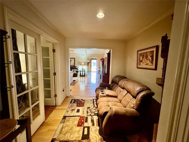 2124 Parkhaven Dr, Plano, TX 75075 - living room featuring light wood-style flooring and crown molding