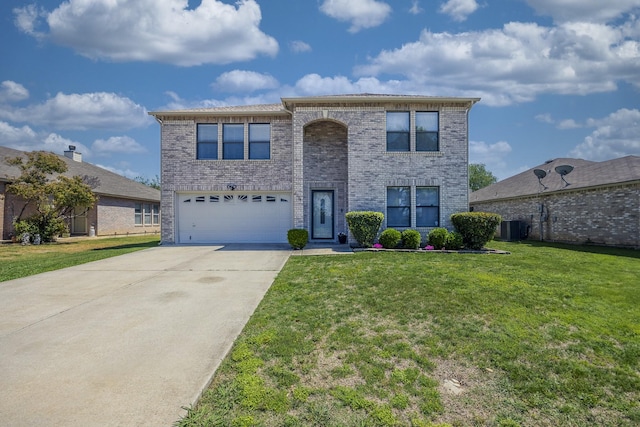 3144 Longbow Dr, Grand Prairie, TX 75052 - view of exterior entry featuring a garage, concrete driveway, and brick siding