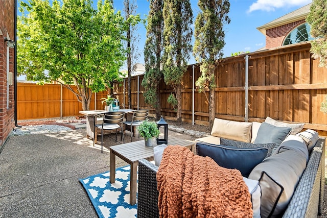 5921 Colby Dr, Plano, TX 75094 - view of patio featuring a fenced backyard and outdoor lounge area