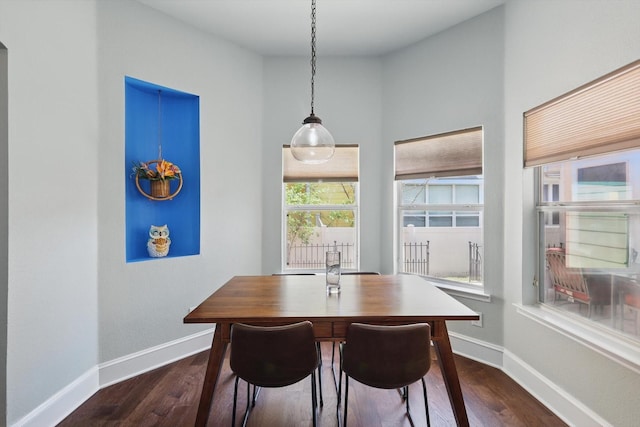 1236 Spanish Moss Dr, Savannah, TX 76227 - dining area with baseboards and dark wood finished floors