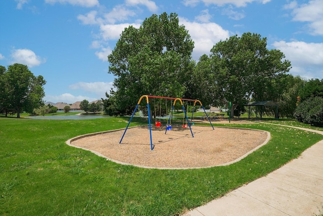 1236 Spanish Moss Dr, Savannah, TX 76227 - community play area featuring a yard and a water view