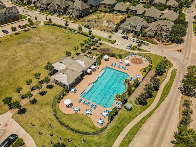 1236 Spanish Moss Dr, Savannah, TX 76227 - aerial perspective of suburban area with a pool