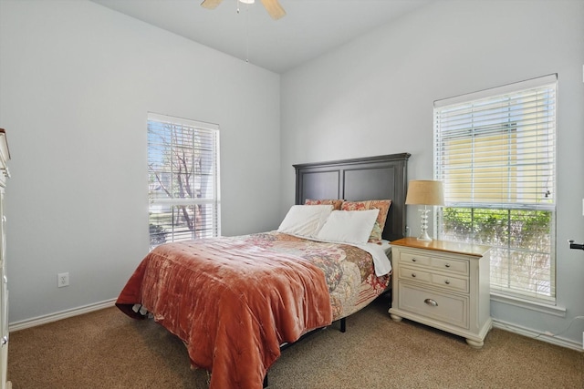 1236 Spanish Moss Dr, Savannah, TX 76227 - carpeted bedroom featuring multiple windows, baseboards, and ceiling fan