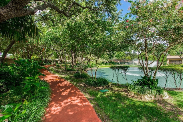 view of home's community with a water view