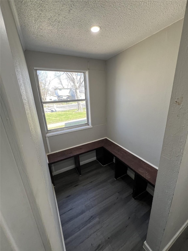2912 W Elm St, Denison, TX 75020 - unfurnished office with a textured ceiling, wood finished floors, and baseboards