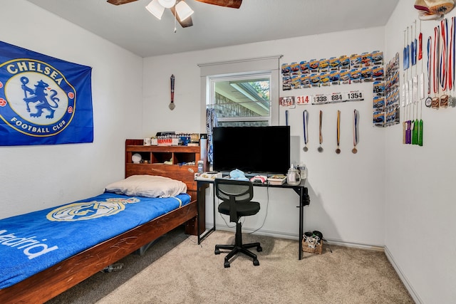 105 Park Trail Pl, Joshua, TX 76058 - carpeted bedroom featuring a ceiling fan and baseboards