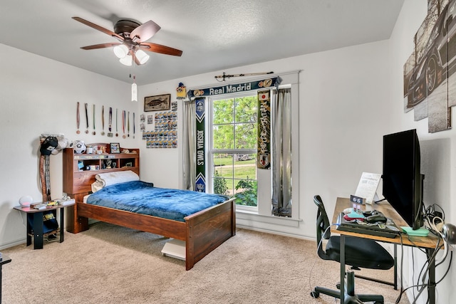 105 Park Trail Pl, Joshua, TX 76058 - carpeted bedroom featuring an office area, a ceiling fan, and baseboards