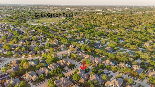 aerial view featuring a residential view