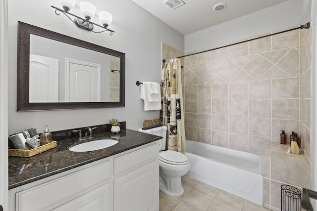 847 Bentwater Pkwy, Grand Prairie, TX 75104 - full bath with toilet, vanity, shower / tub combo, and tile patterned floors