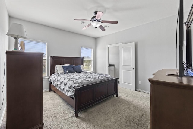 847 Bentwater Pkwy, Grand Prairie, TX 75104 - bedroom featuring light carpet, baseboards, and ceiling fan