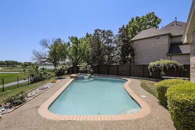 232 Wilshire Dr, Coppell, TX 75019 - view of swimming pool featuring a fenced backyard and a pool with connected hot tub
