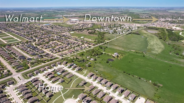 birds eye view of property featuring a water view and a residential view