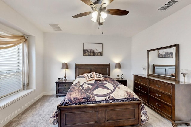 1979 Frediano Ln, Mclendon Chisholm, TX 75032 - bedroom with a ceiling fan, light carpet, baseboards, and visible vents