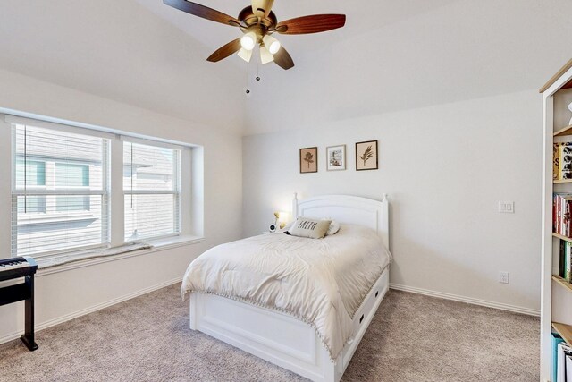 1979 Frediano Ln, Mclendon Chisholm, TX 75032 - bedroom featuring lofted ceiling, light carpet, baseboards, and a ceiling fan