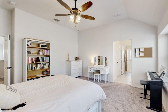 1979 Frediano Ln, Mclendon Chisholm, TX 75032 - bedroom featuring vaulted ceiling, light carpet, baseboards, and visible vents