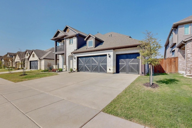 1979 Frediano Ln, Mclendon Chisholm, TX 75032 - view of front of home featuring driveway, fence, a garage, a residential view, and a front lawn