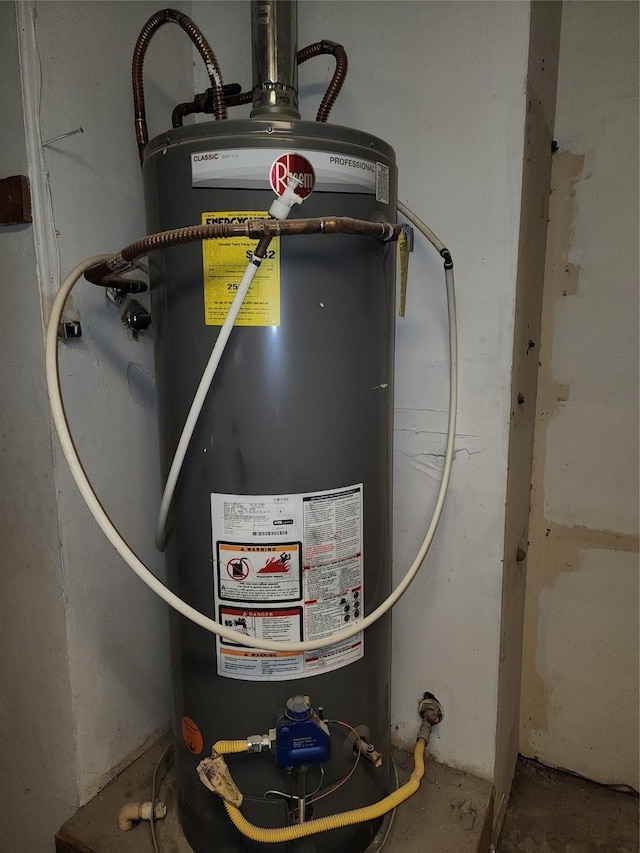 utilities featuring strapped water heater