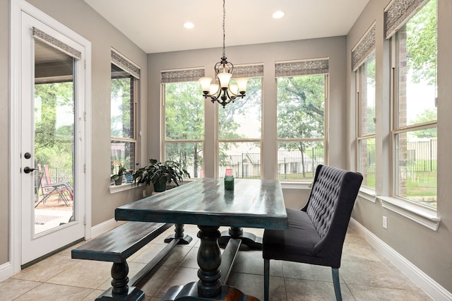 3 Asheville Ln, Trophy Club, TX 76262 - dining room featuring healthy amount of natural light, a chandelier, and recessed lighting